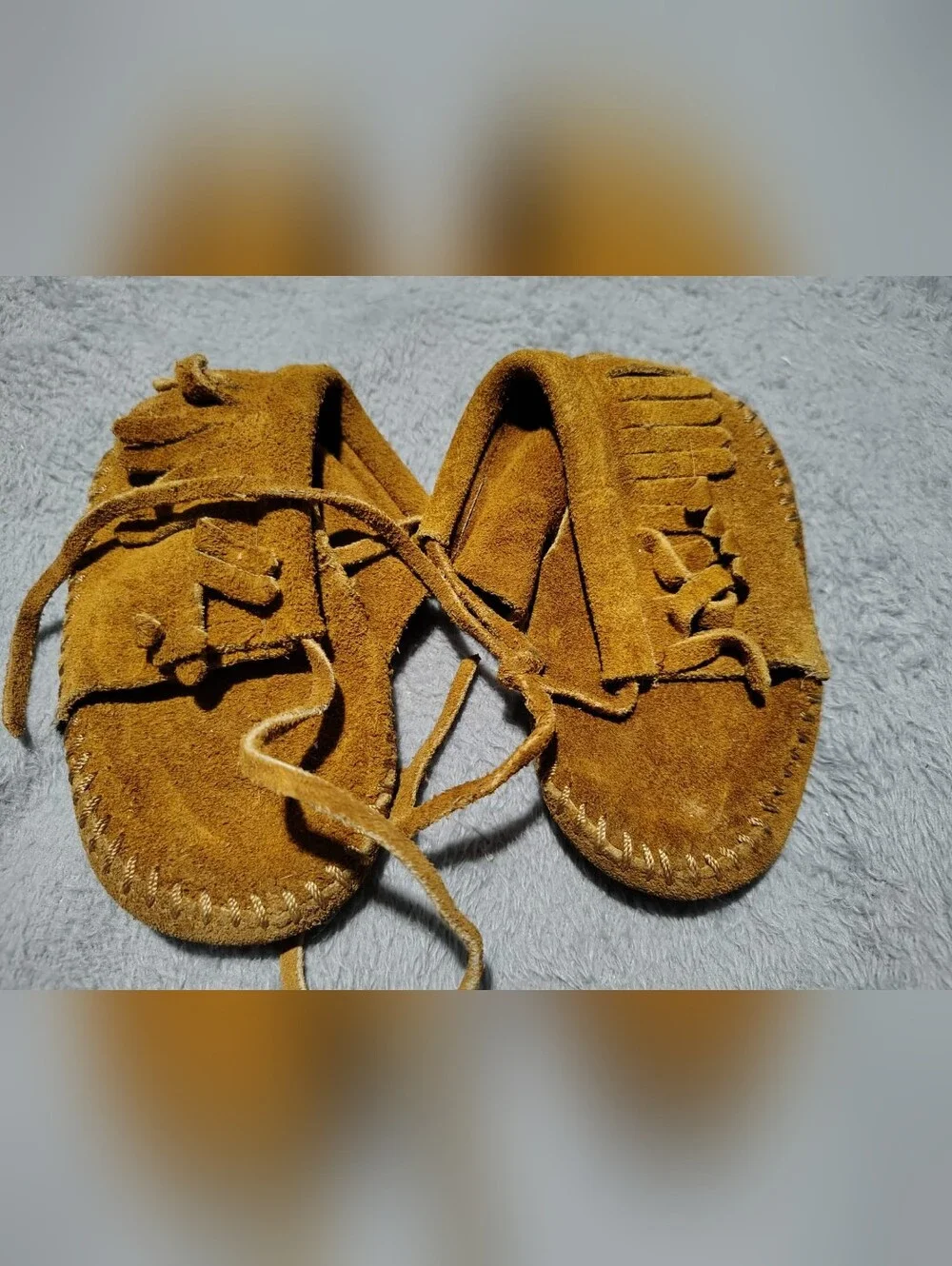 Minnetonka Baby/Toddler Brown Suede Leather Moccasin Booties